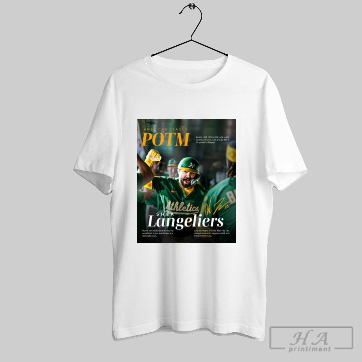Official Shea Langeliers Oakland Athletics American League Player Of The Month August 2025 Signature Poster - T-Shirt, Sweatshirt, Hoodie