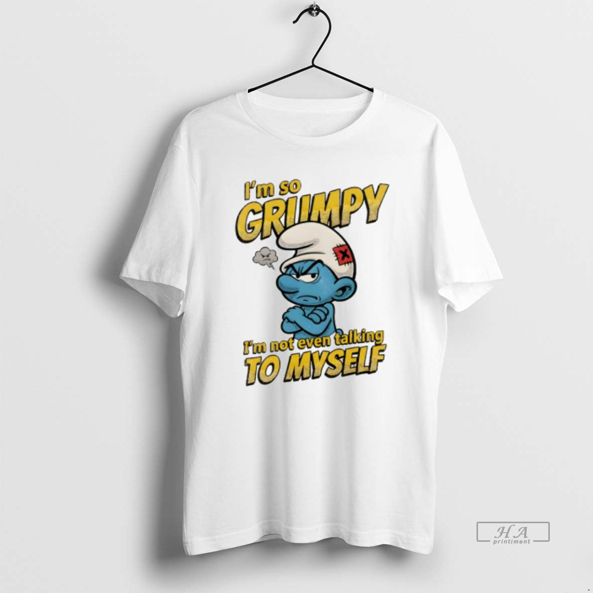 Official Smurfs Im So Grumpy Im Not Even Talking To Myself Unisex T-shirt, Sweatshirt, Hoodie, Long Sleeve Tee - T-Shirt, Sweatshirt, Hoodie