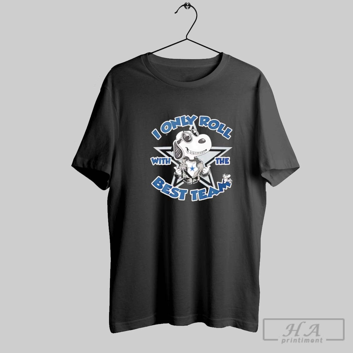 Official Snopy Dallas Cowboys I Only Roll With The Best Team T Shirt Black Unisex T-shirt, Sweatshirt, Hoodie, Long Sleeve Tee - T-Shirt, Sweatshirt, Hoodie