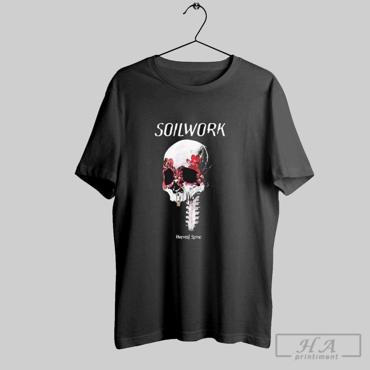 Official Soilwork Harvest Spine Skull Unisex T-shirt, Sweatshirt, Hoodie, Long Sleeve Tee - T-Shirt, Sweatshirt, Hoodie