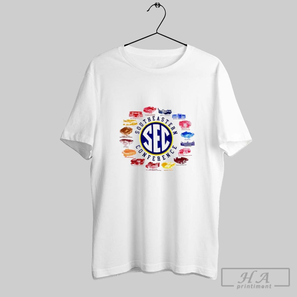 Official Southeastern Conference 16 College Football Stadiums Unisex T-shirt, Sweatshirt, Hoodie, Long Sleeve Tee - T-Shirt, Sweatshirt, Hoodie
