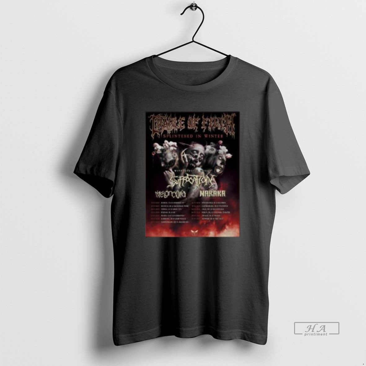 Official Suffocation Splintered In Winter Tour 2025 Circle Black - T-Shirt, Sweatshirt, Hoodie