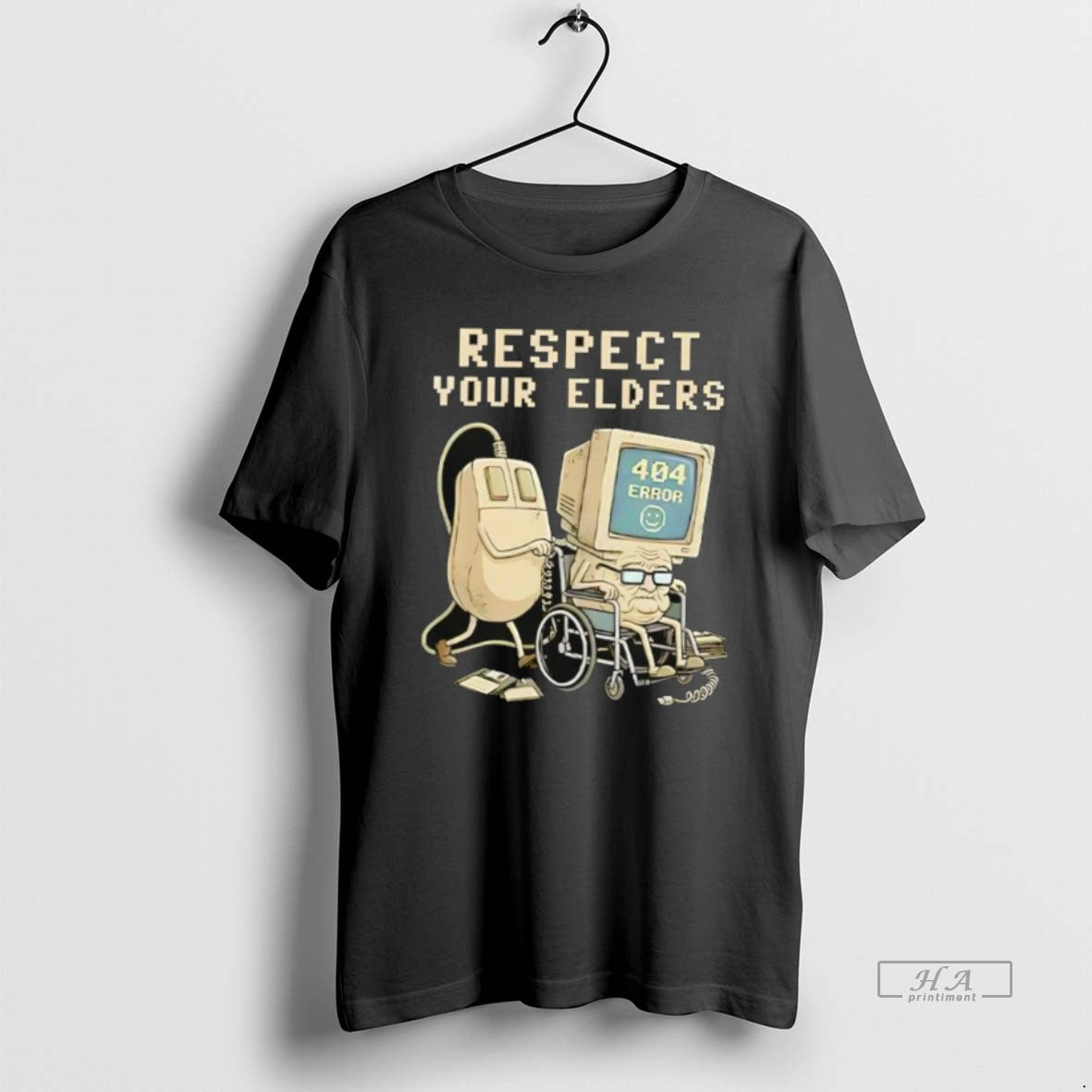 Official Tech 404 Error Hilarious Respect Your Elders Retro - T-Shirt, Sweatshirt, Hoodie