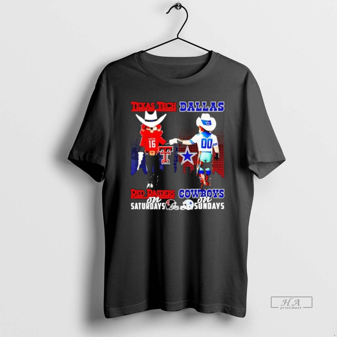 Official Texas Tech Red Raiders On Saturdays Dallas Cowboys On Sundays Mascot - T-Shirt, Sweatshirt, Hoodie