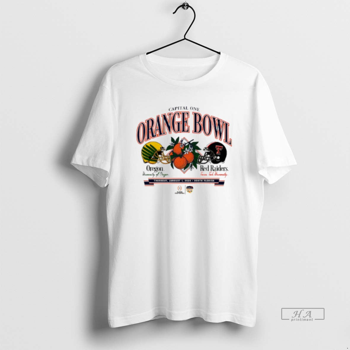 Official Texas Tech Vs Oregon 2026 Orange Bowl Head To Head - T-Shirt, Sweatshirt, Hoodie