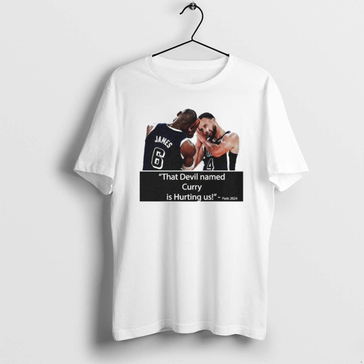 Official That Devil Named Curry Is Hurting Us Paris 2024 - T-Shirt, Sweatshirt, Hoodie
