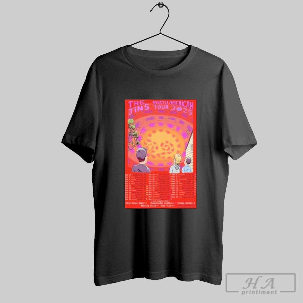 Official The Jins North American Tour 2025 Dates Unisex T-shirt, Sweatshirt, Hoodie, Long Sleeve Tee - T-Shirt, Sweatshirt, Hoodie