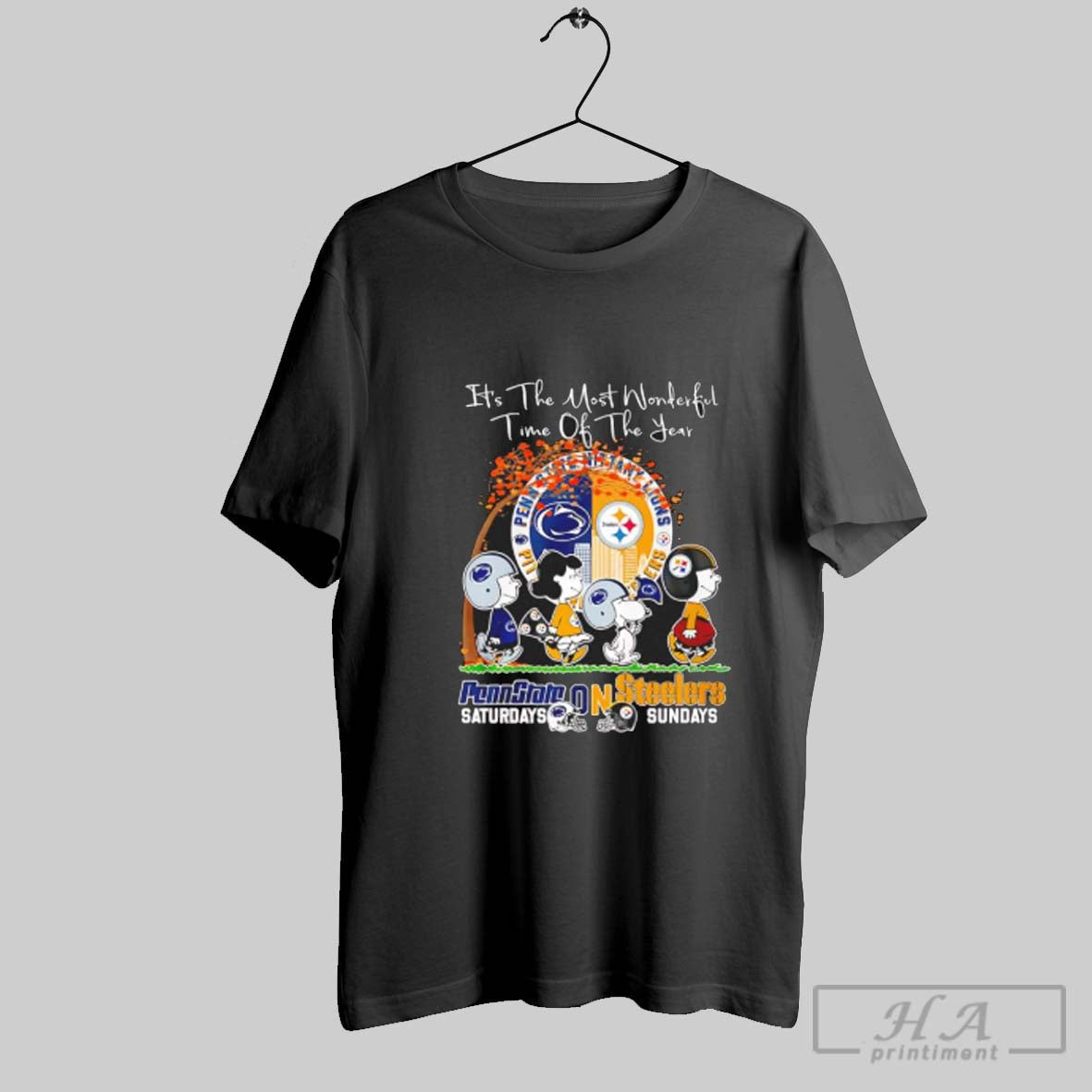Official The Peanuts Pennstate Saturdays On Steelers Sundays Its The Most Wonderful Time Of The - T-Shirt, Sweatshirt, Hoodie