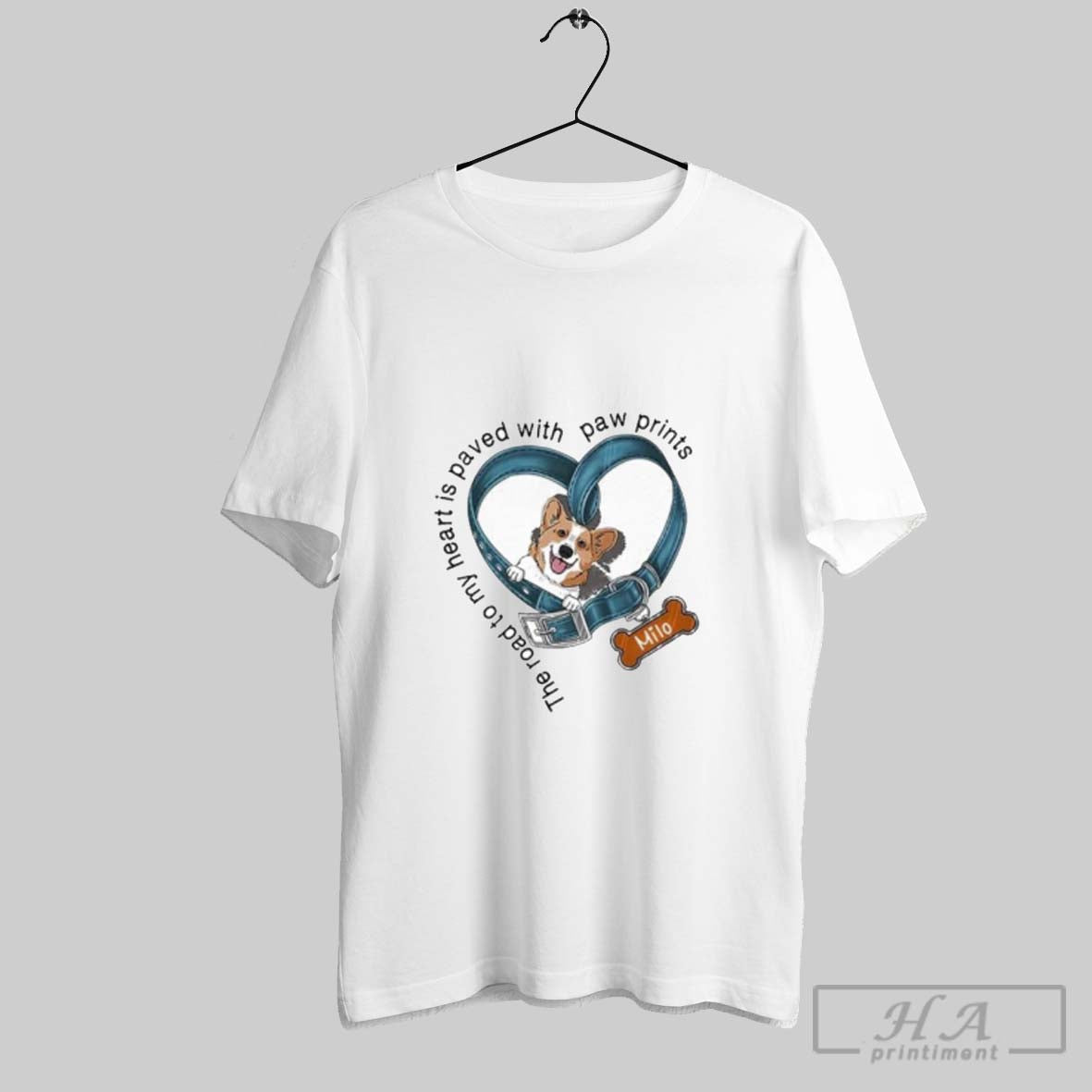 Official The Road To My Heart Is Paved With Paw Prints Milo Unisex T-shirt, Sweatshirt, Hoodie, Long Sleeve Tee - T-Shirt, Sweatshirt, Hoodie
