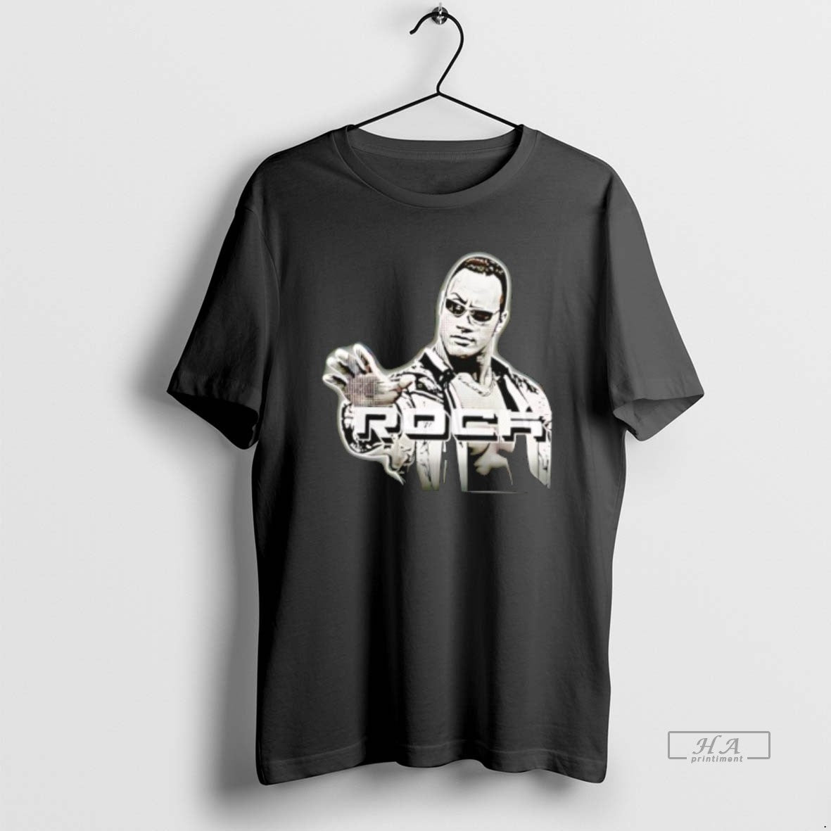 Official The Rock Johnson Halftone 90s Vintage - T-Shirt, Sweatshirt, Hoodie