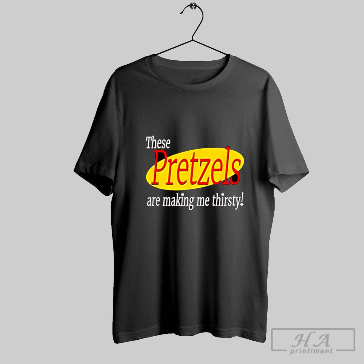 Official These Pretzels Are Making Me Thirsty Seinfeld Poster Unisex T-shirt, Sweatshirt, Hoodie, Long Sleeve Tee - T-Shirt, Sweatshirt, Hoodie