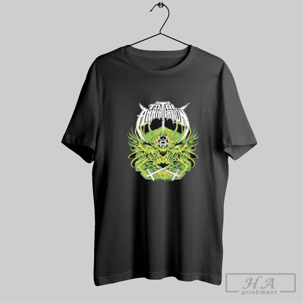 Official Total Annihilation Green Skull T Shirts Unisex T-shirt, Sweatshirt, Hoodie, Long Sleeve Tee - T-Shirt, Sweatshirt, Hoodie