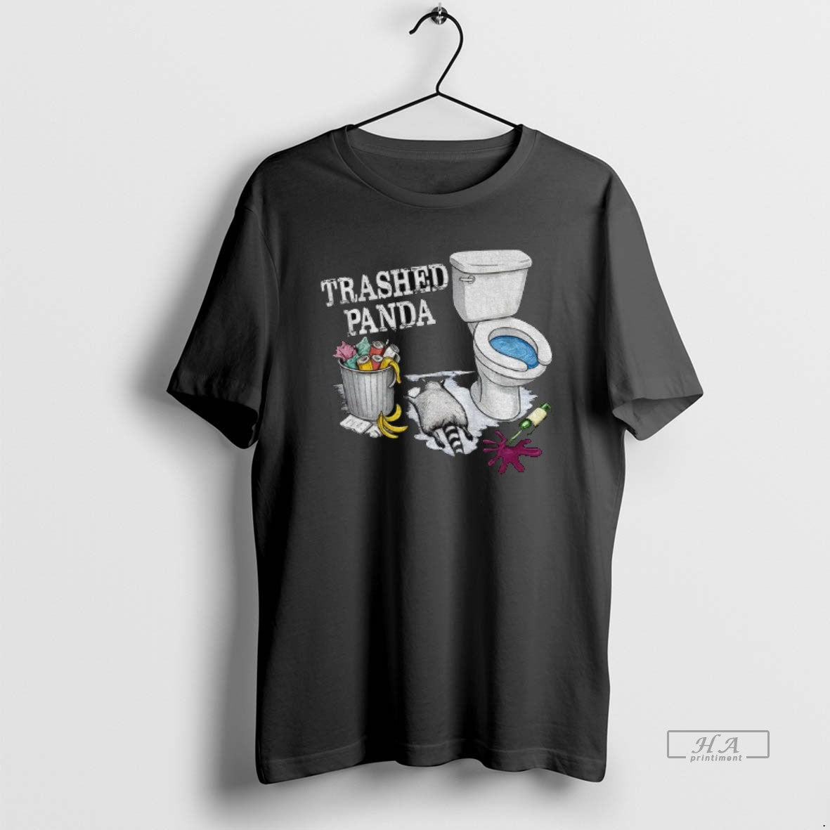Official Trashed Panda Funny Drunk Raccoon Party Animal Joke Graphic - T-Shirt, Sweatshirt, Hoodie