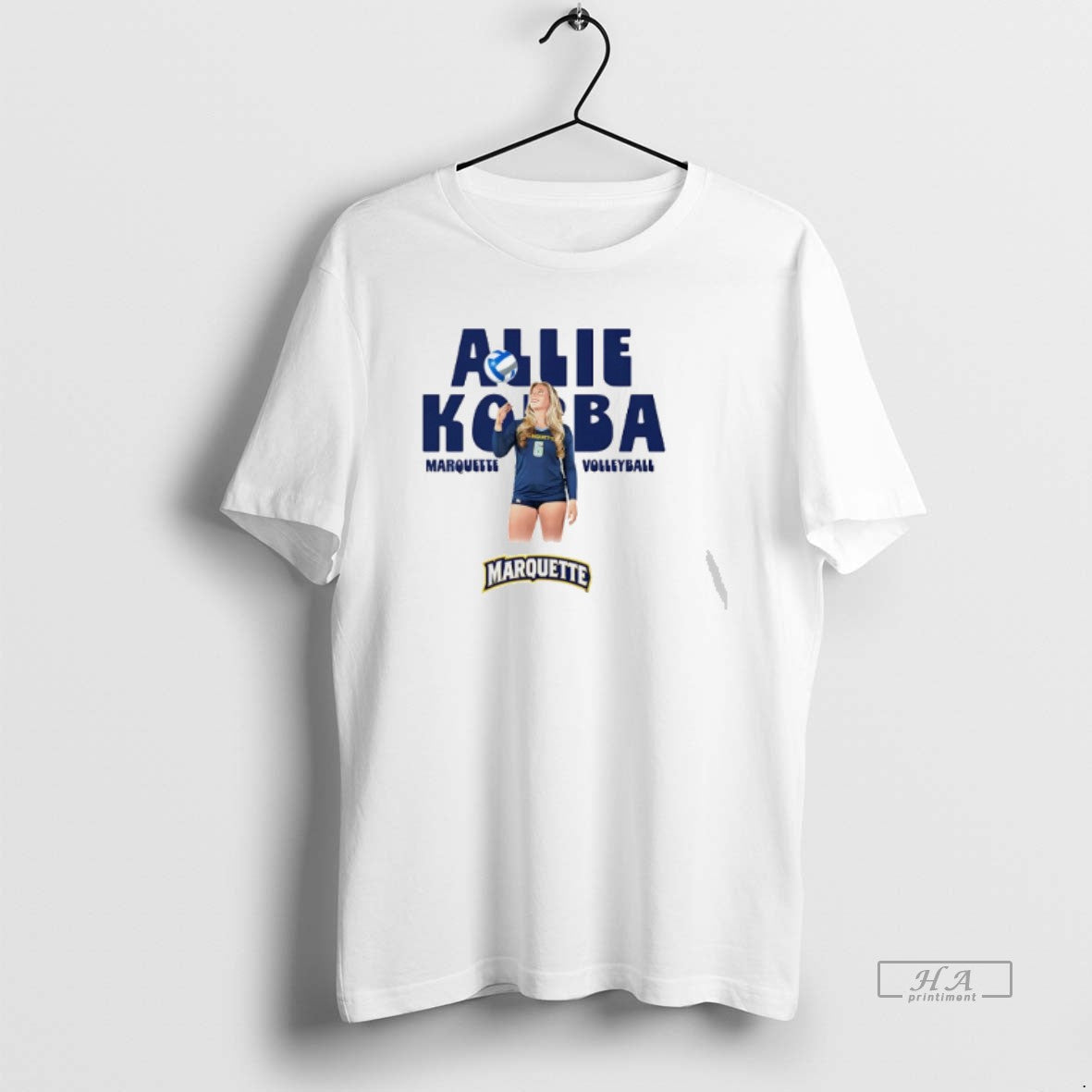Official Trendy Alexandra Korba Marquette Volleyball Cartoon Unisex T-shirt, Sweatshirt, Hoodie, Long Sleeve Tee - T-Shirt, Sweatshirt, Hoodie