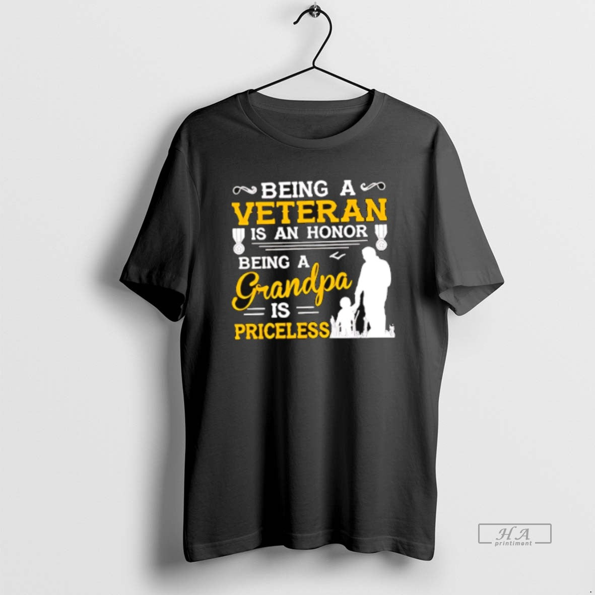Official Trendy Being A Veteran Is An Honor Being A Granpa Is Priceless Unisex T-shirt, Sweatshirt, Hoodie, Long Sleeve Tee - T-Shirt, Sweatshirt, Hoodie