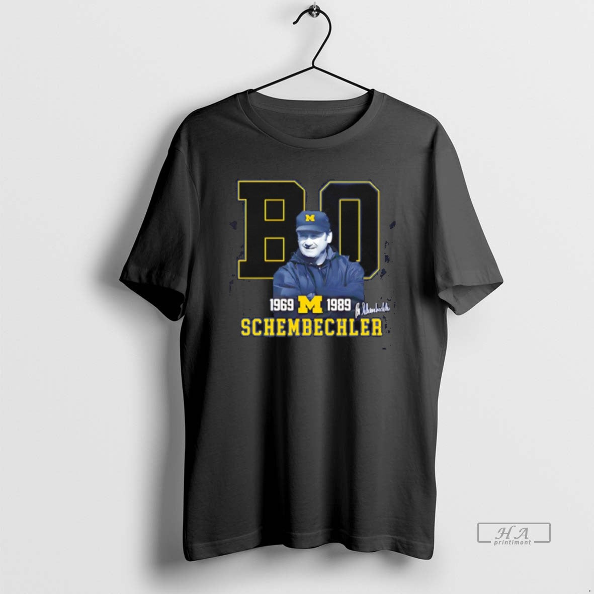 Official Trendy Bo Schembechler Remembrance Michigan Wolverines 1969 1989 Signature Unisex T-shirt, Sweatshirt, Hoodie, Long Sleeve Tee - T-Shirt, Sweatshirt, Hoodie