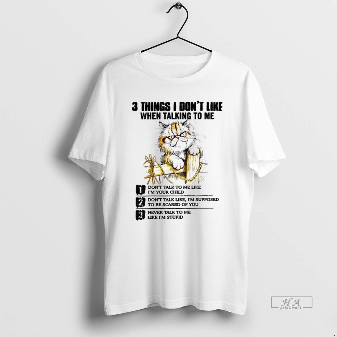 Official Trendy Cat 3 Thing I Dont Like When Talking To Me Dont Talk To Unisex T-shirt, Sweatshirt, Hoodie, Long Sleeve Tee - T-Shirt, Sweatshirt, Hoodie