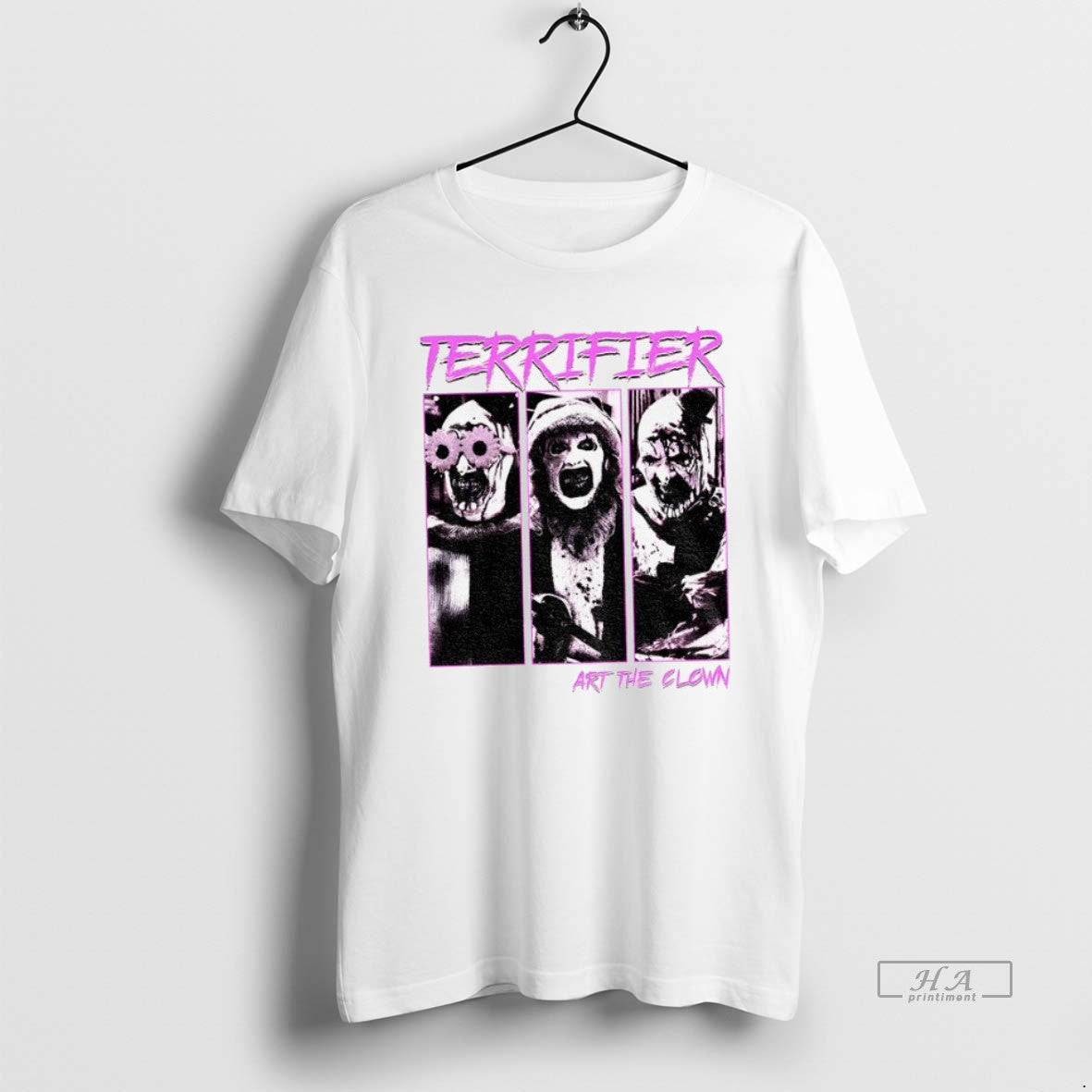 Official Trendy Clown Terrifier Art The Clown Scary Horror Clown Spooky Halloween Unisex T-shirt, Sweatshirt, Hoodie, Long Sleeve Tee - T-Shirt, Sweatshirt, Hoodie