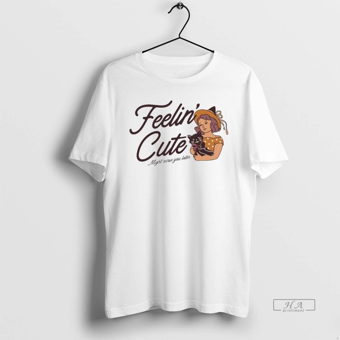 Official Trendy Feelin Cute Might Curse You Later Unisex T-shirt, Sweatshirt, Hoodie, Long Sleeve Tee - T-Shirt, Sweatshirt, Hoodie