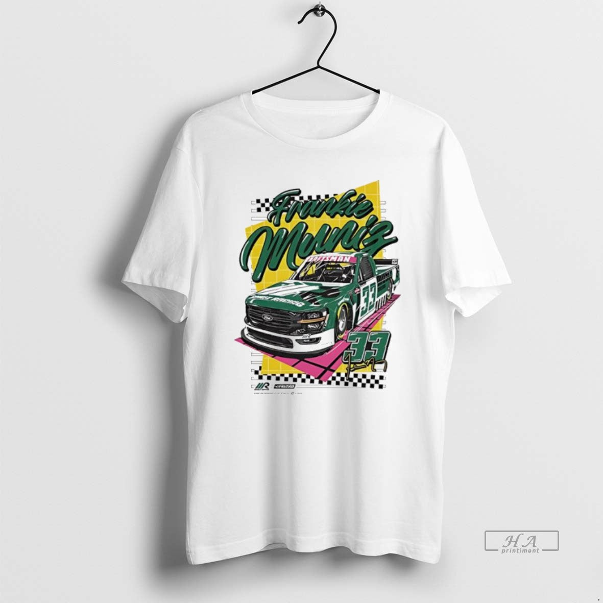 Official Trendy Frankie Muniz Nascar Truck Retro Number 33 Signature Unisex T-shirt, Sweatshirt, Hoodie, Long Sleeve Tee - T-Shirt, Sweatshirt, Hoodie