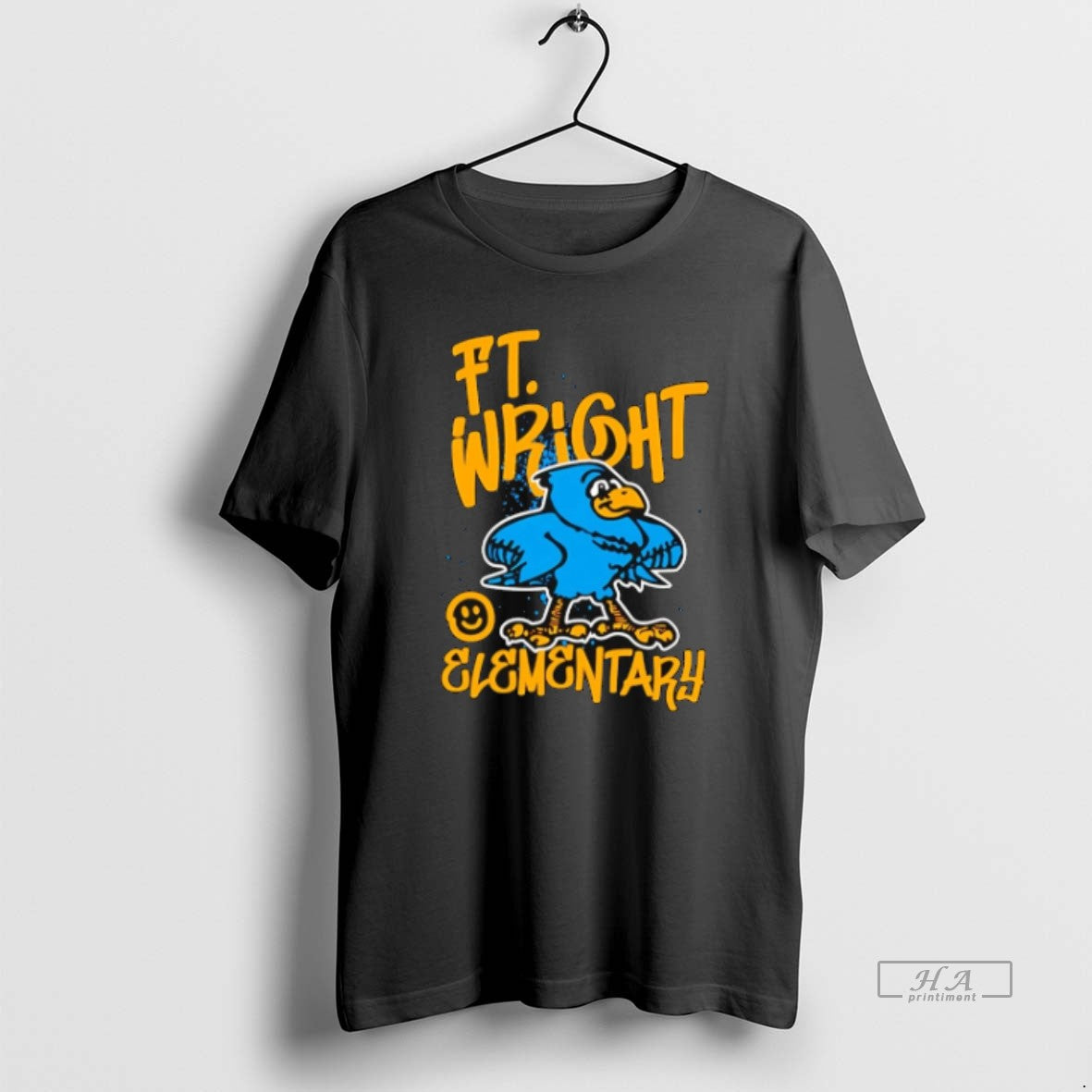 Official Trendy Ft Wright Elementary Smiley Graffiti Bird Unisex T-shirt, Sweatshirt, Hoodie, Long Sleeve Tee - T-Shirt, Sweatshirt, Hoodie