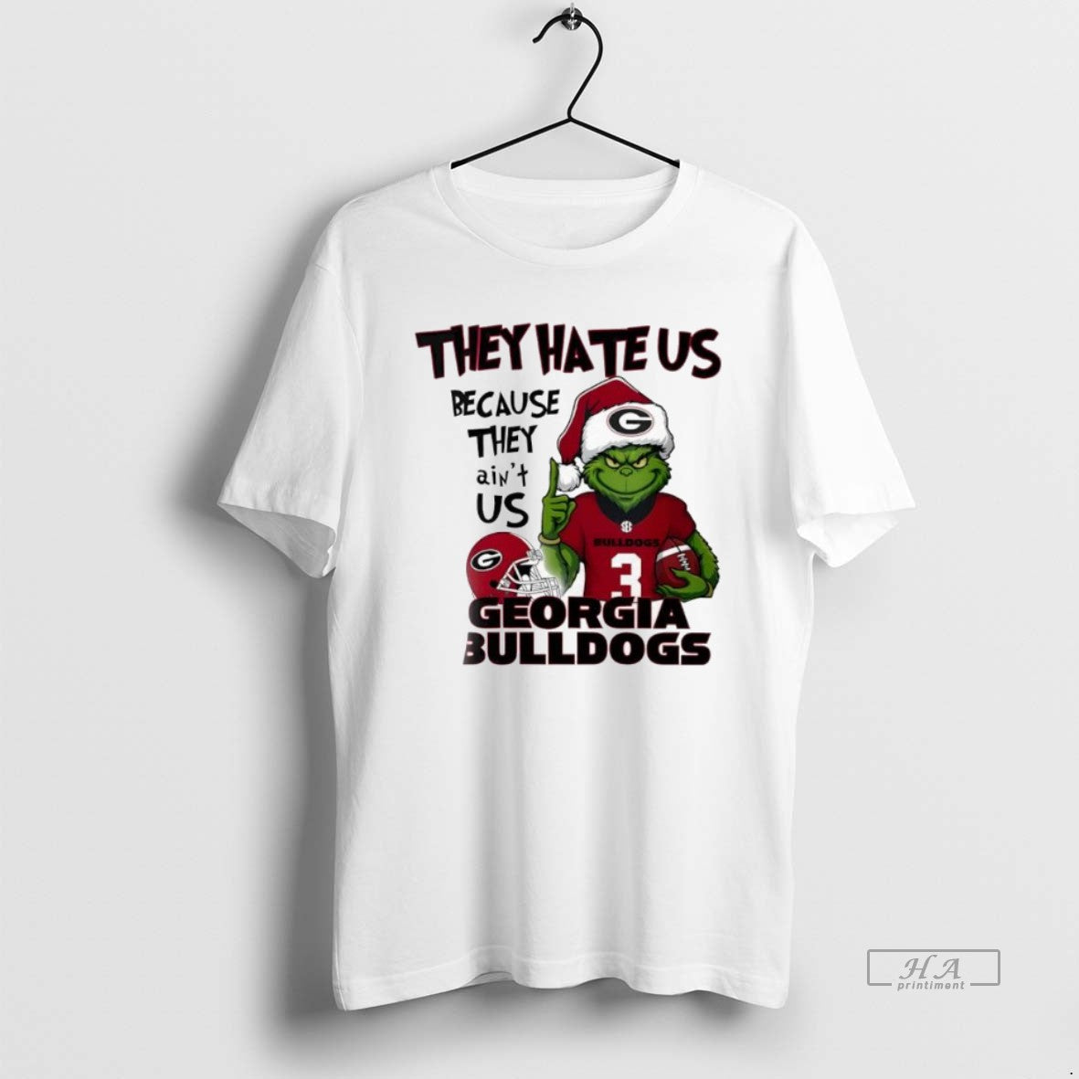 Official Trendy Georgia Bulldogs X Grinch They Hate Us Because They Aint Us Unisex T-shirt, Sweatshirt, Hoodie, Long Sleeve Tee - T-Shirt, Sweatshirt, Hoodie