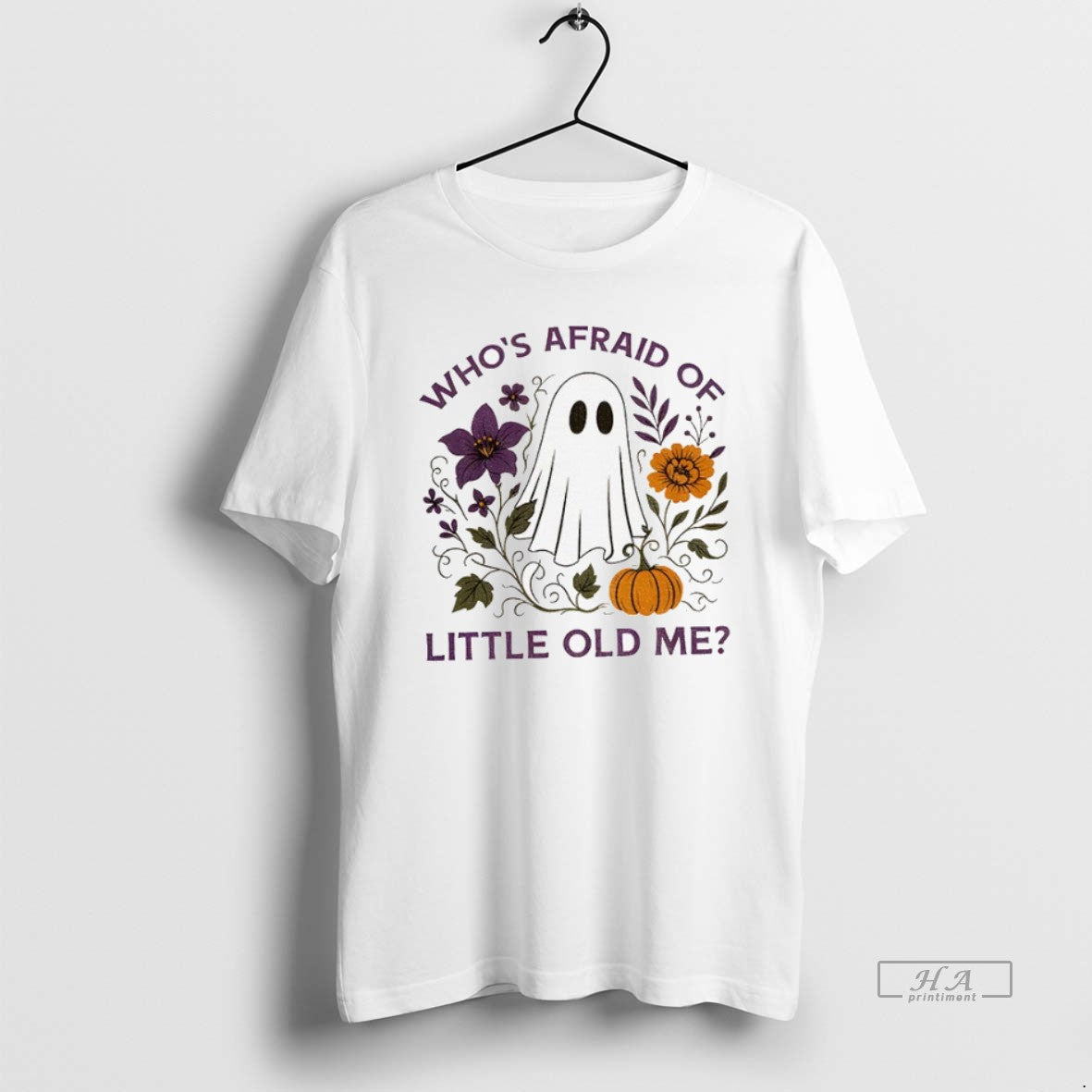 Official Trendy Ghost Whos Afraid Of Little Old Me Halloween Unisex T-shirt, Sweatshirt, Hoodie, Long Sleeve Tee - T-Shirt, Sweatshirt, Hoodie