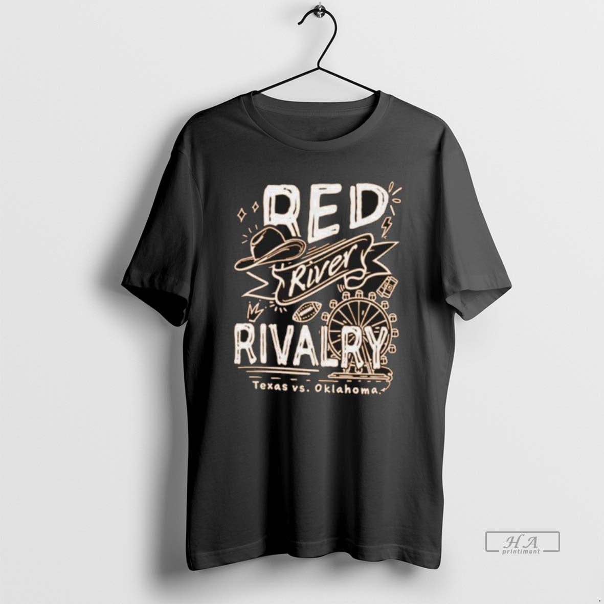 Official Trendy Golden Hat Red River Rivalry 2025 Texas Longhorns Vs Oklahoma Sooners Unisex T-shirt, Sweatshirt, Hoodie, Long Sleeve Tee - T-Shirt, Sweatshirt, Hoodie