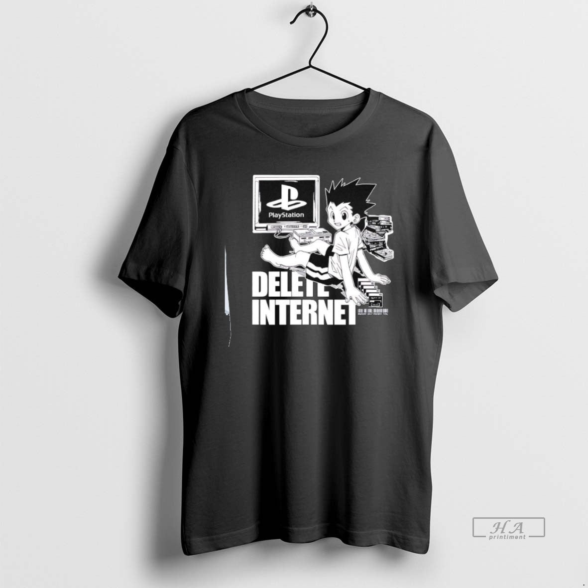 Official Trendy Gon Freecss Hunter X Hunter Playstation Delete Internet Unisex T-shirt, Sweatshirt, Hoodie, Long Sleeve Tee - T-Shirt, Sweatshirt, Hoodie