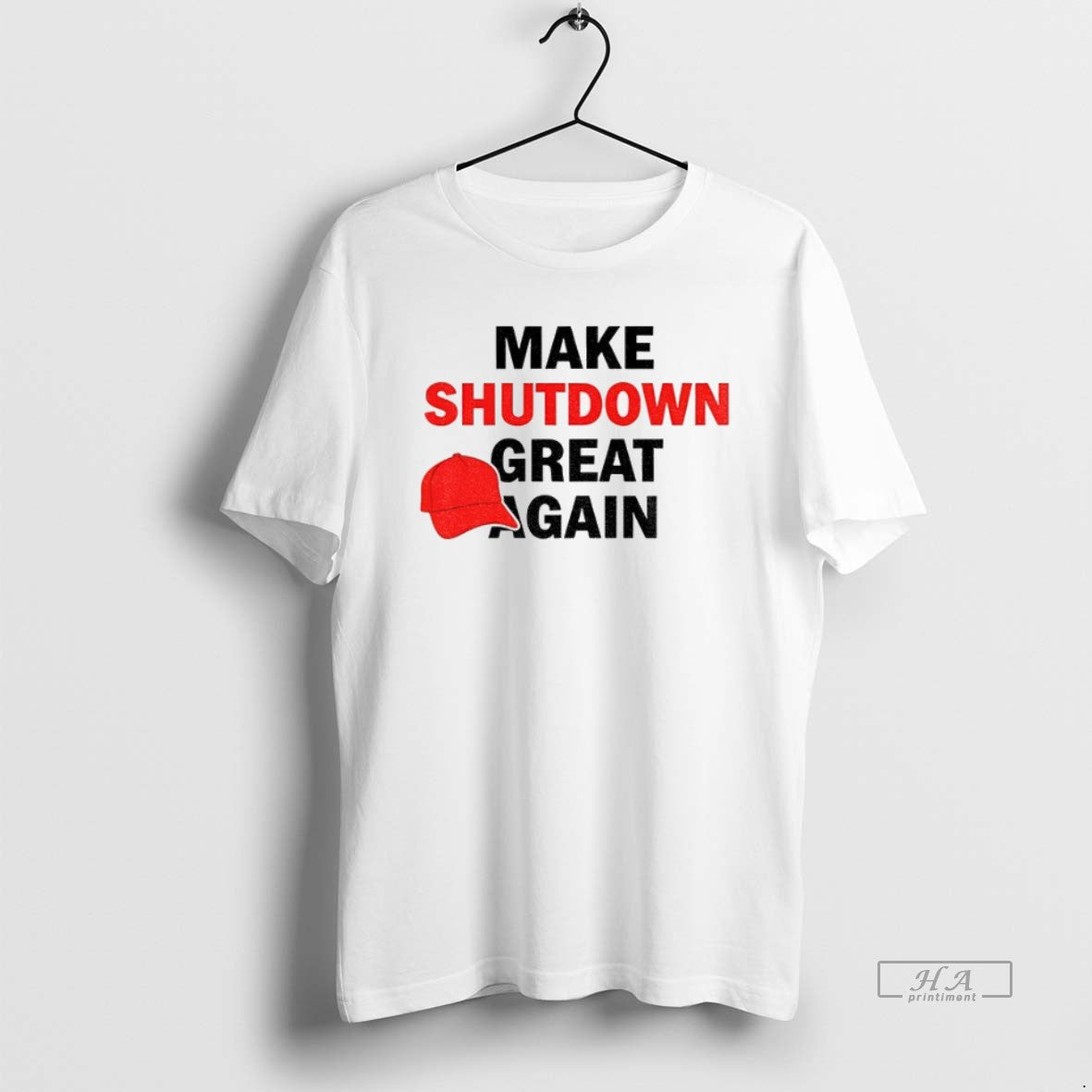 Official Trendy Government Shutdown Maga Red Hat Make Shutdown Great Again Unisex T-shirt, Sweatshirt, Hoodie, Long Sleeve Tee - T-Shirt, Sweatshirt, Hoodie