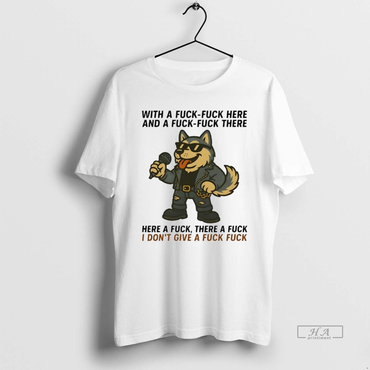Official Trendy Husky Singing Here A Fuck There A Fuck Idgaf Unisex T-shirt, Sweatshirt, Hoodie, Long Sleeve Tee - T-Shirt, Sweatshirt, Hoodie