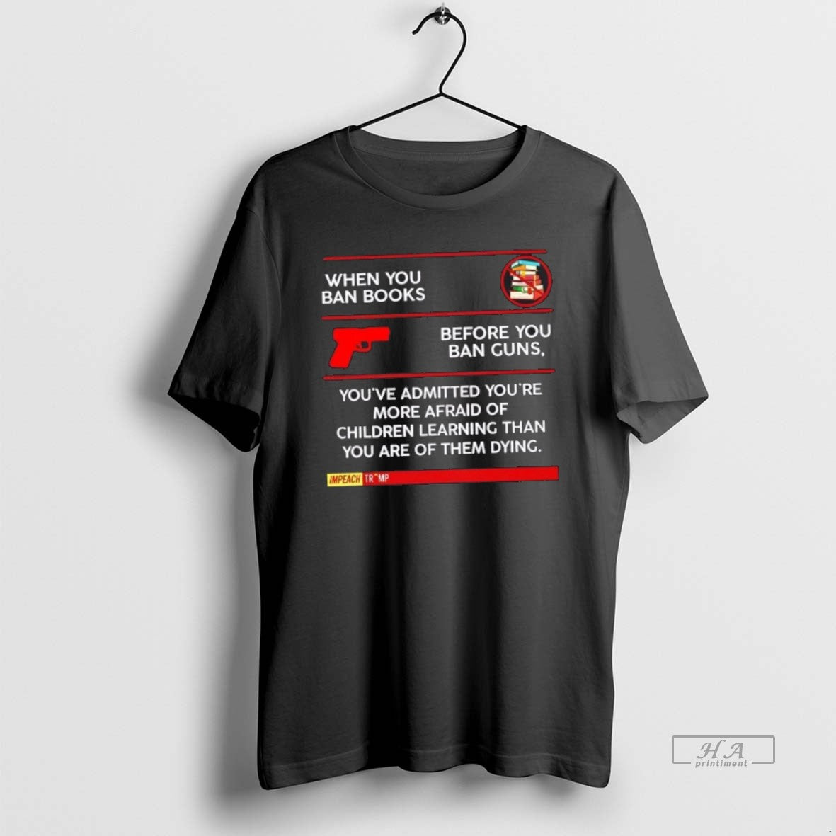 Official Trendy Impeach Trump When You Ban Books - Adult & Kids T-Shirts, Sweatshirts & Hoodies apparel design preview 1