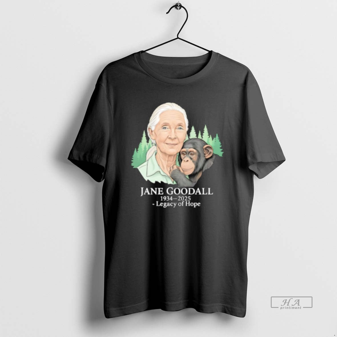 Official Trendy Jane Goodall Tribute 1934 2025 Legacy Of Hope Unisex T-shirt, Sweatshirt, Hoodie, Long Sleeve Tee - T-Shirt, Sweatshirt, Hoodie