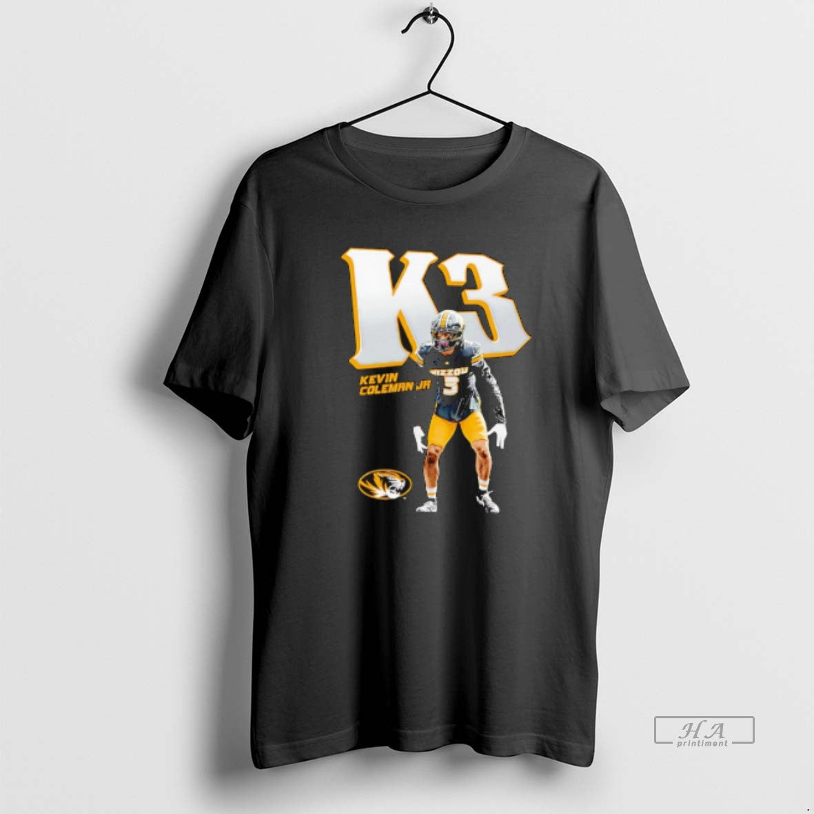 Official Trendy Kevin Coleman Jr Missouri Tigers Illustrated Unisex T-shirt, Sweatshirt, Hoodie, Long Sleeve Tee - T-Shirt, Sweatshirt, Hoodie
