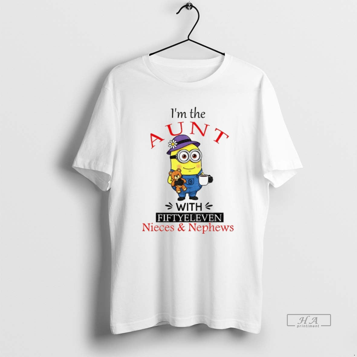 Official Trendy Minion Im The Aunt With Fifty Eleven Nieces And Nephews Unisex T-shirt, Sweatshirt, Hoodie, Long Sleeve Tee - T-Shirt, Sweatshirt, Hoodie