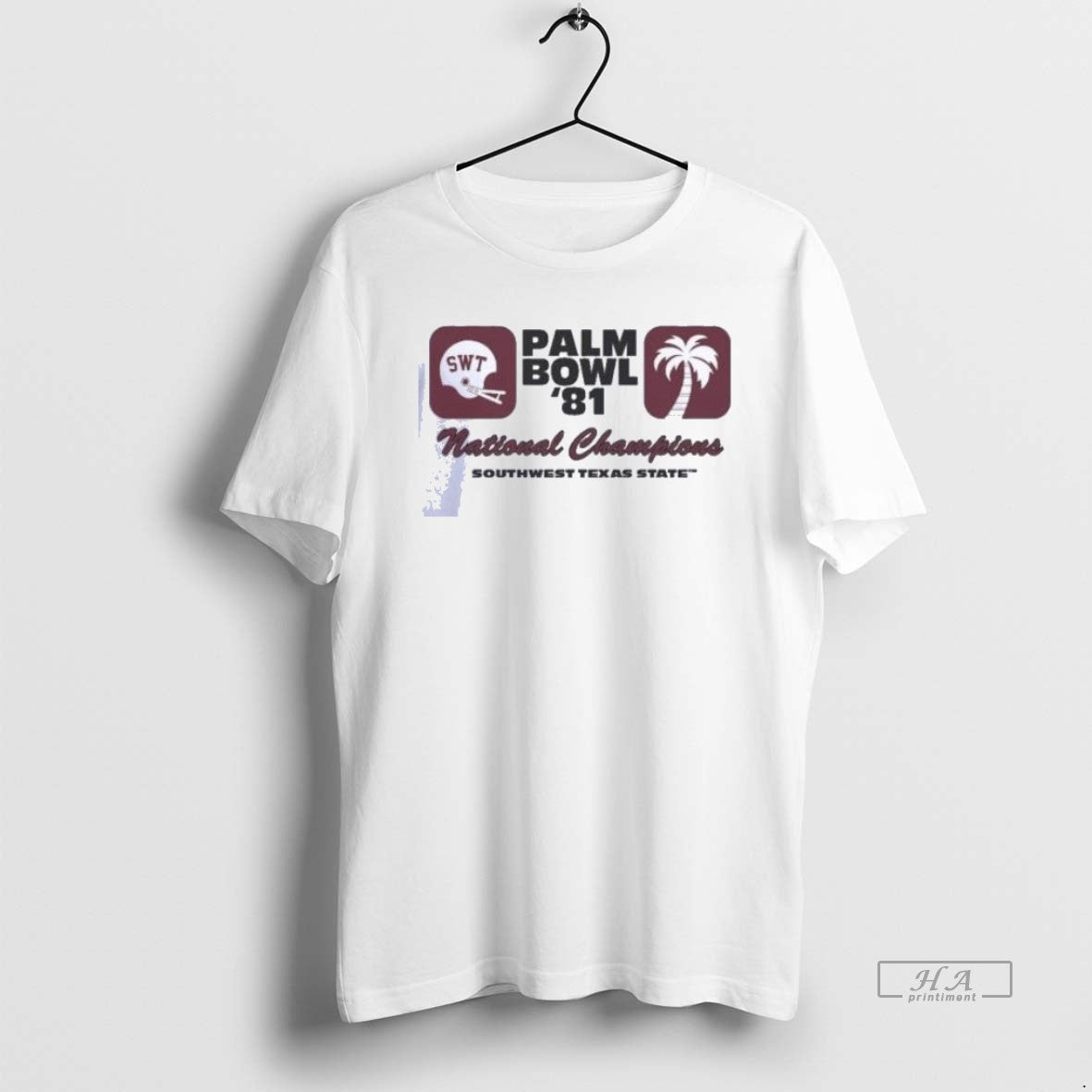 Official Trendy Palm Bowl 1981 National Championship Southwest Texas State Shirts Unisex T-shirt, Sweatshirt, Hoodie, Long Sleeve Tee - T-Shirt, Sweatshirt, Hoodie