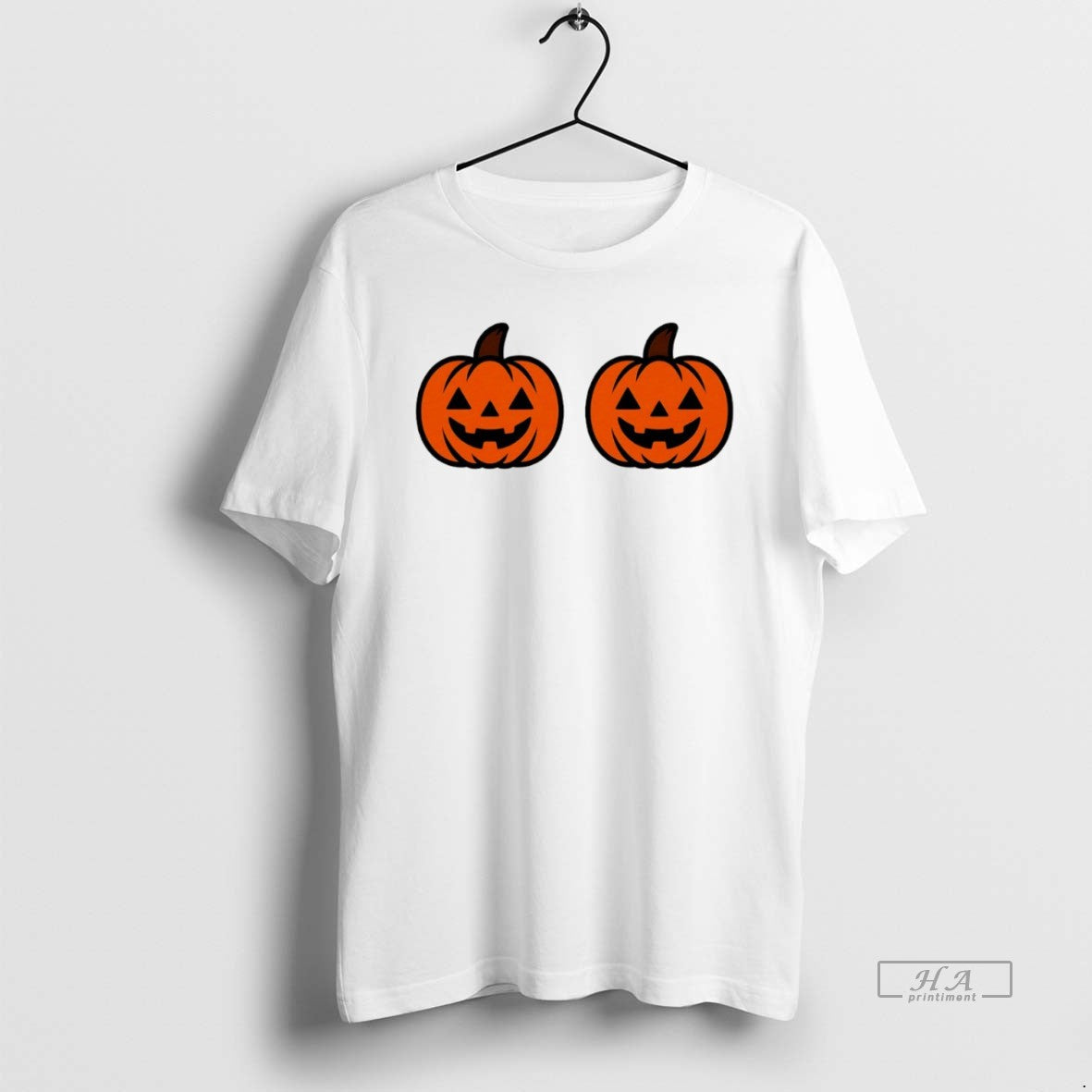 Official Trendy Pumpkins Over Boobs Halloween Unisex T-shirt, Sweatshirt, Hoodie, Long Sleeve Tee - T-Shirt, Sweatshirt, Hoodie