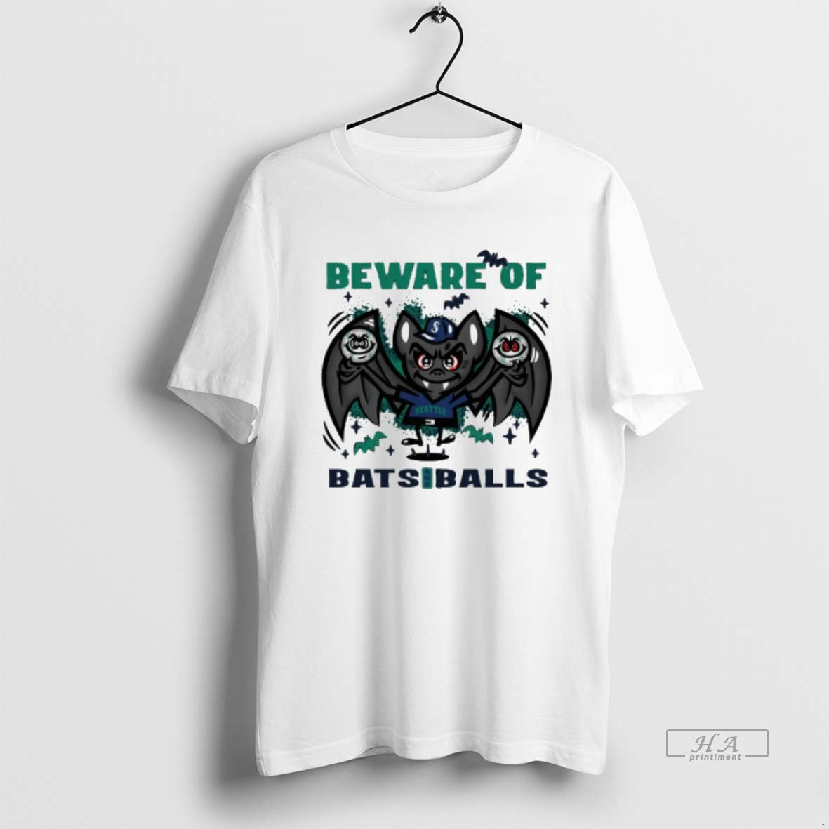 Official Trendy Seattle Mariners Beware Of Bats And Balls October Halloween Unisex T-shirt, Sweatshirt, Hoodie, Long Sleeve Tee - T-Shirt, Sweatshirt, Hoodie
