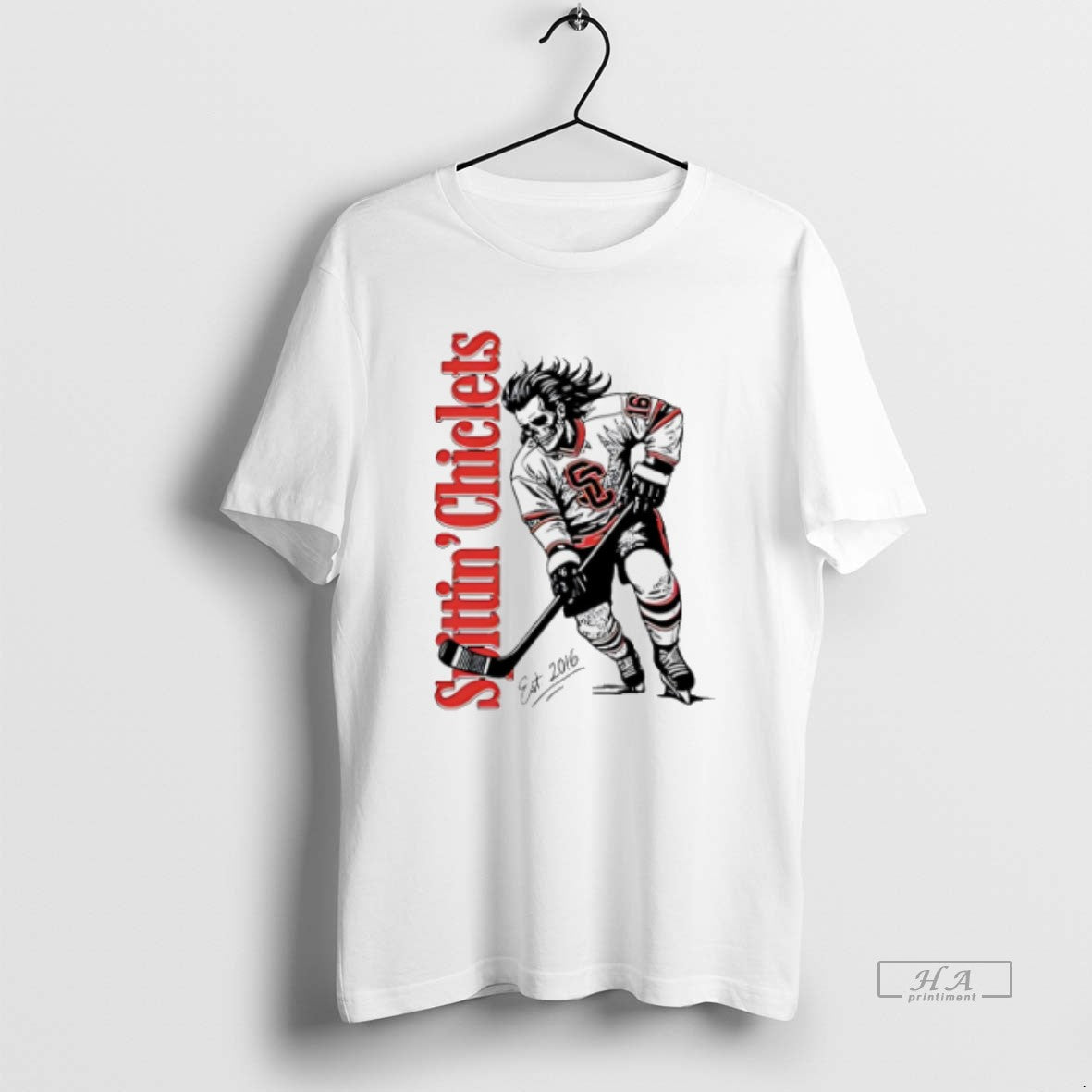 Official Trendy Spittin Chiclets Skullet Vertical Sc Hockey Unisex T-shirt, Sweatshirt, Hoodie, Long Sleeve Tee - T-Shirt, Sweatshirt, Hoodie