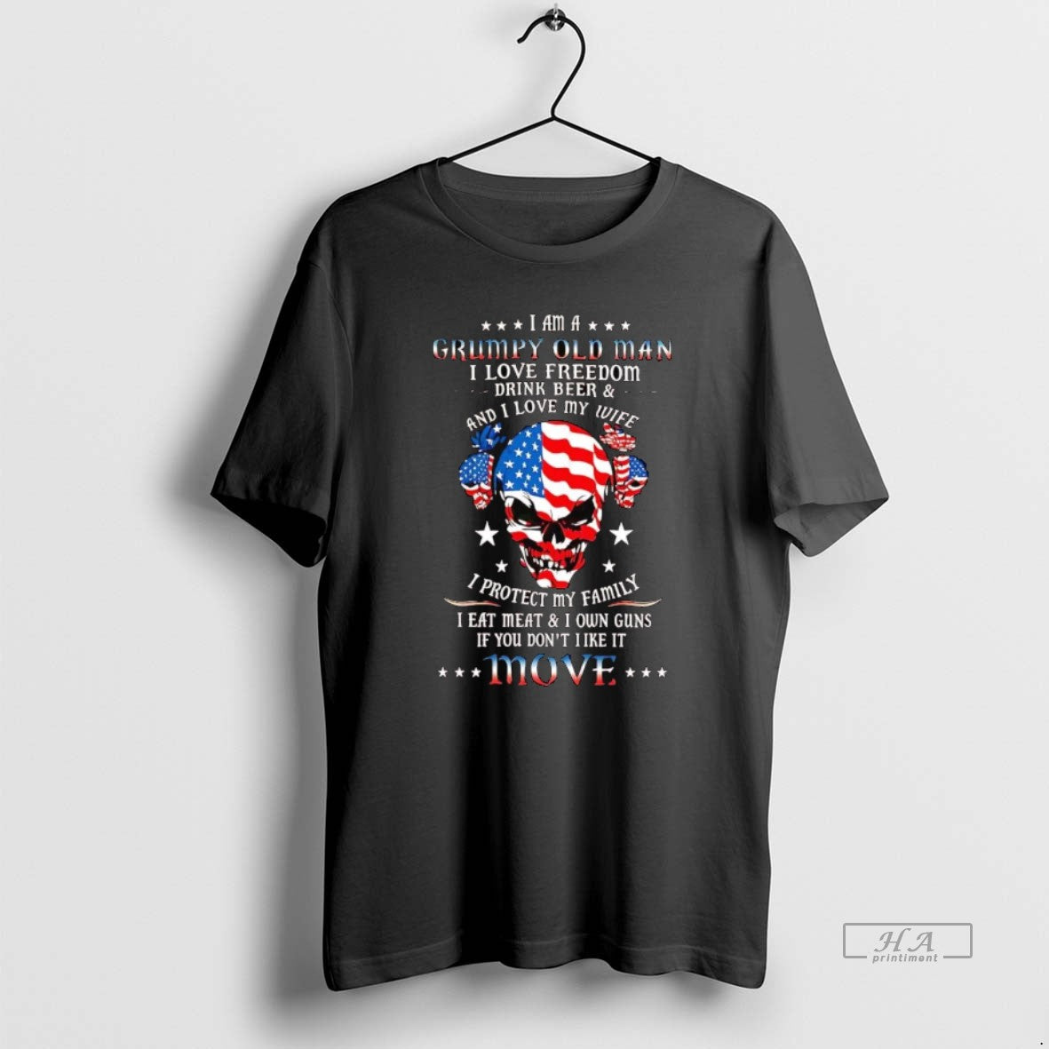 Official Trendy Veteran Skull Im A Grumpy Old Man I Love Freedom Move Unisex T-shirt, Sweatshirt, Hoodie, Long Sleeve Tee - T-Shirt, Sweatshirt, Hoodie