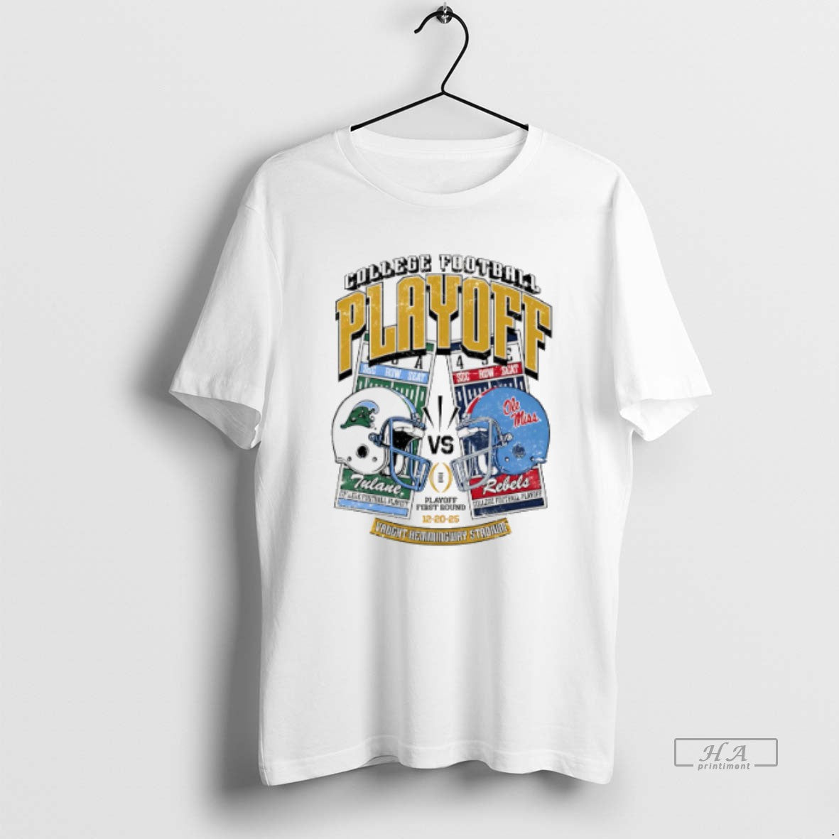 Official Tulane Vs Ole Miss 2025 College Football Playoff Helmet Ticket - T-Shirt, Sweatshirt, Hoodie