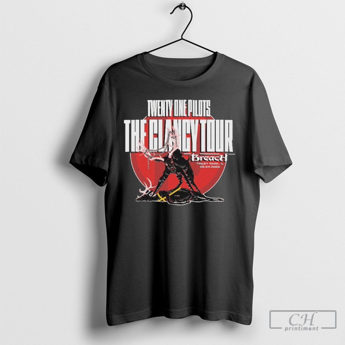 Official Twenty One Pilots The Clancy Tour Tinley Park 2025 Shirt Tee Unisex T-shirt, Sweatshirt, Hoodie, Long Sleeve Tee - T-Shirt, Sweatshirt, Hoodie