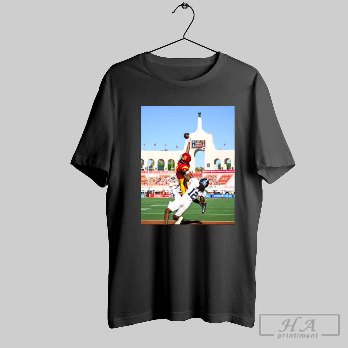 Official Usc Jakobi Lanes One Handed Touchdown Grab Lights Up The Coliseum Unisex T-shirt, Sweatshirt, Hoodie, Long Sleeve Tee - T-Shirt, Sweatshirt, Hoodie
