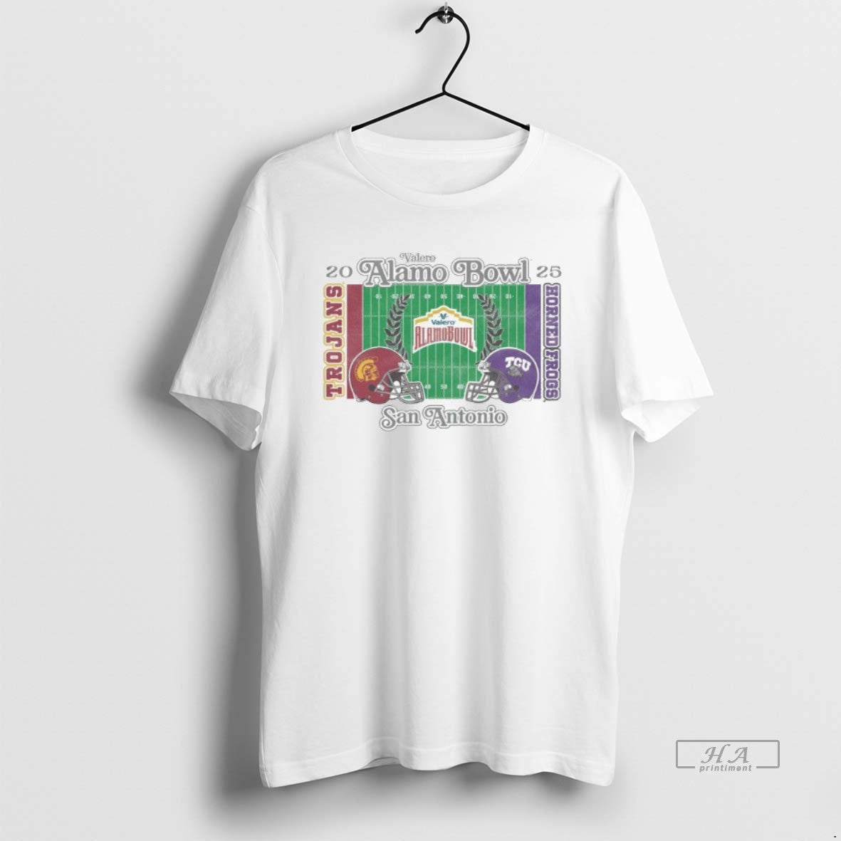 Official Usc Trojans Vs Tcu Horned Frogs 2025 Valero Alamo Bowl Field Dueling - T-Shirt, Sweatshirt, Hoodie