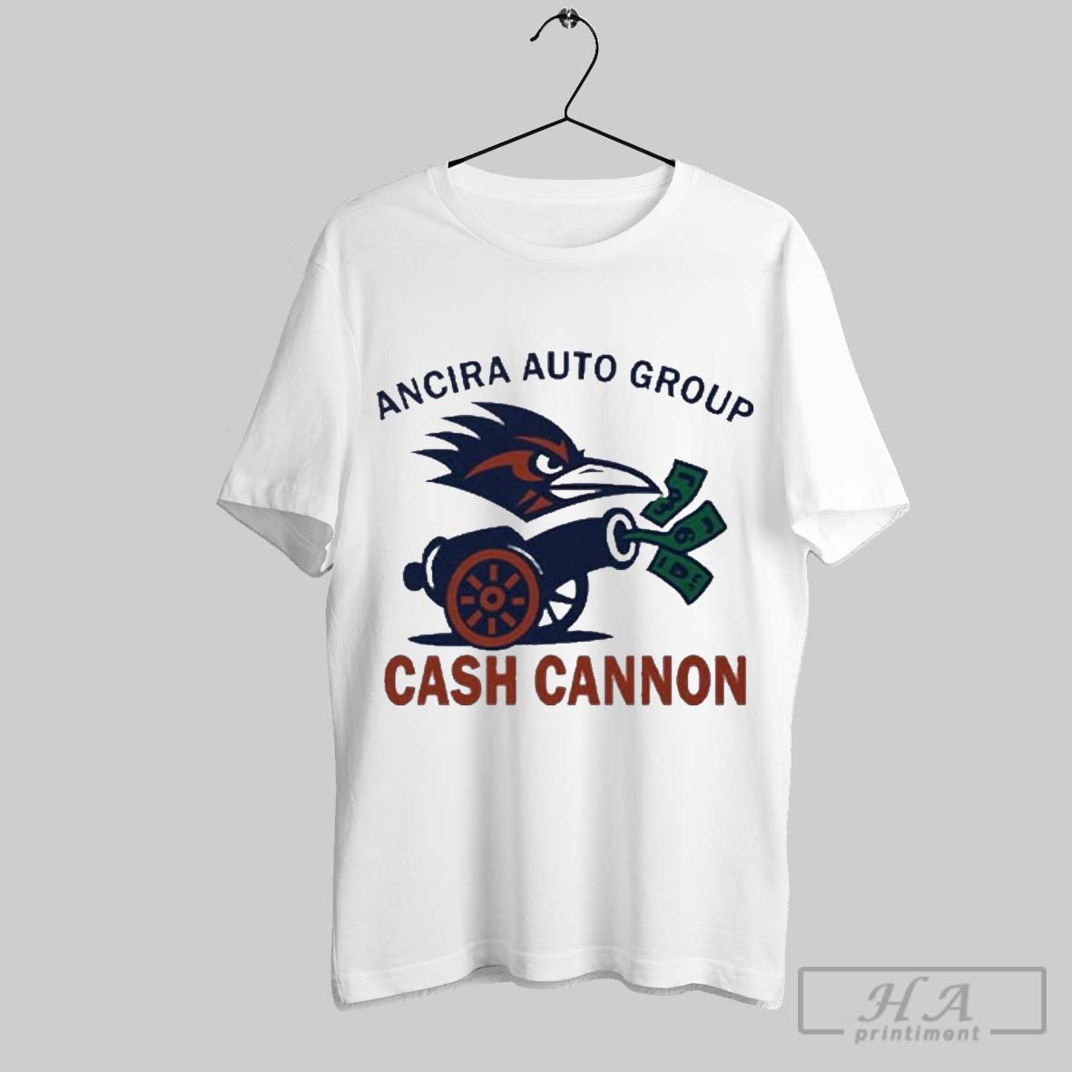 Official Utsa Roadrunners Ancira Auto Group Cash Cannon T Unisex T-shirt, Sweatshirt, Hoodie, Long Sleeve Tee - T-Shirt, Sweatshirt, Hoodie