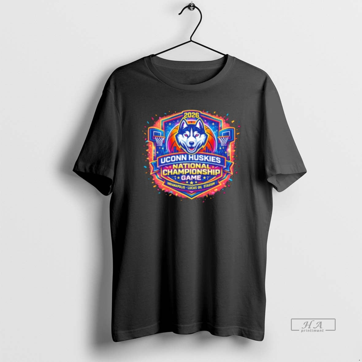 Official Uconn Huskies National Championship Game Lucas Oil Stadium Vintage 2026 Unisex T-shirt, Sweatshirt, Hoodie, Long Sleeve Tee - T-Shirt, Sweatshirt, Hoodie