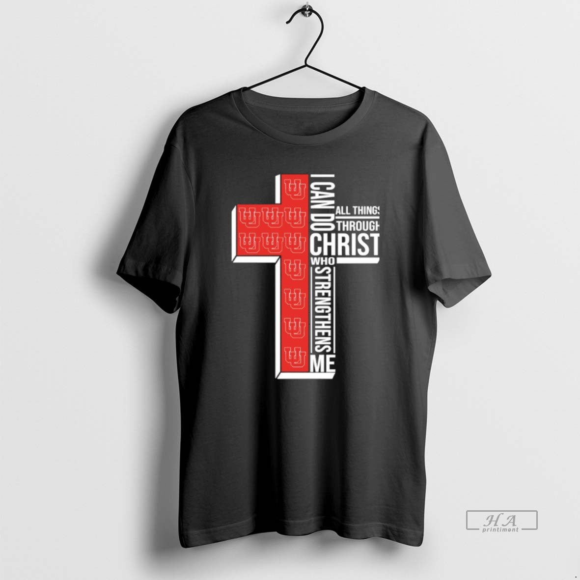 Official Utah Utes Football Cross I Can Do All Things Through Christ Who Strengthen Me - T-Shirt, Sweatshirt, Hoodie