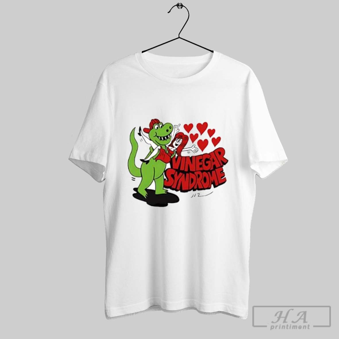 Official Vinegar Syndrome Dinosaur Holding Woman Unisex T-shirt, Sweatshirt, Hoodie, Long Sleeve Tee - T-Shirt, Sweatshirt, Hoodie