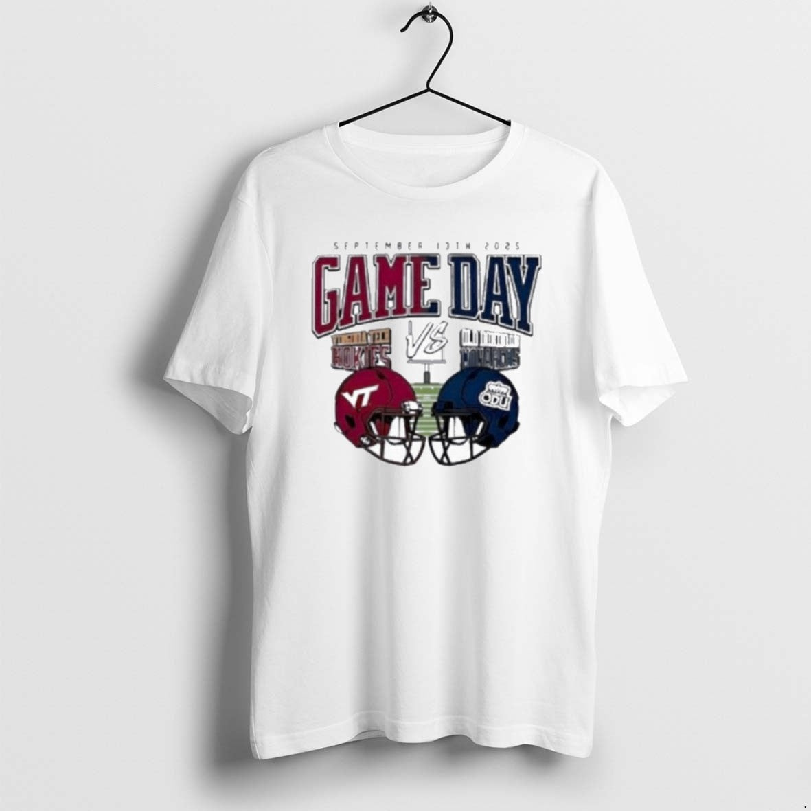 Official Virginia Tech Hokies Vs Old Dominion Monarchs Game Day 2025 Helmet - T-Shirt, Sweatshirt, Hoodie