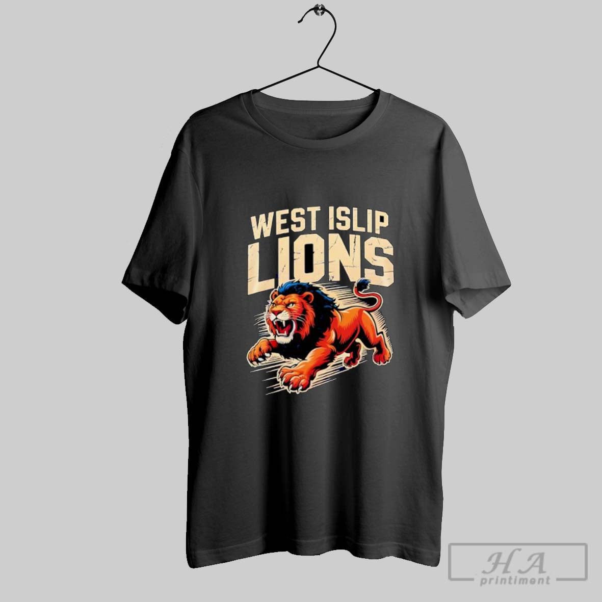 Official West Islip Lions Aggressive Roaring Lion Posters Black Unisex T-shirt, Sweatshirt, Hoodie, Long Sleeve Tee - T-Shirt, Sweatshirt, Hoodie